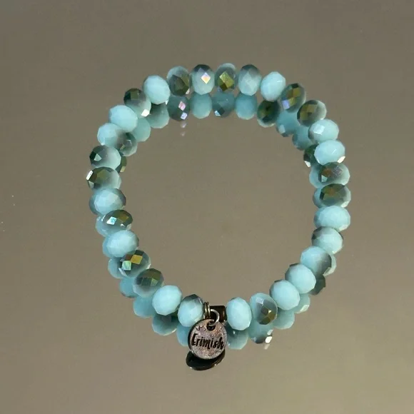Erimish Aqua and Gold Beaded Bracelet ***Bundle 2 or more and save on shipping!! - Picture 2 of 5